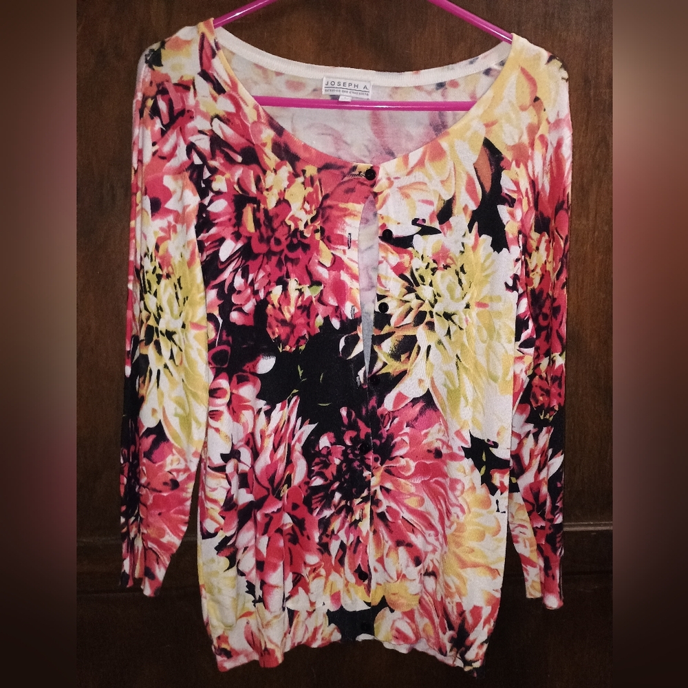 Joseph Floral Women's Cardigan - Pink, Yellow, Black